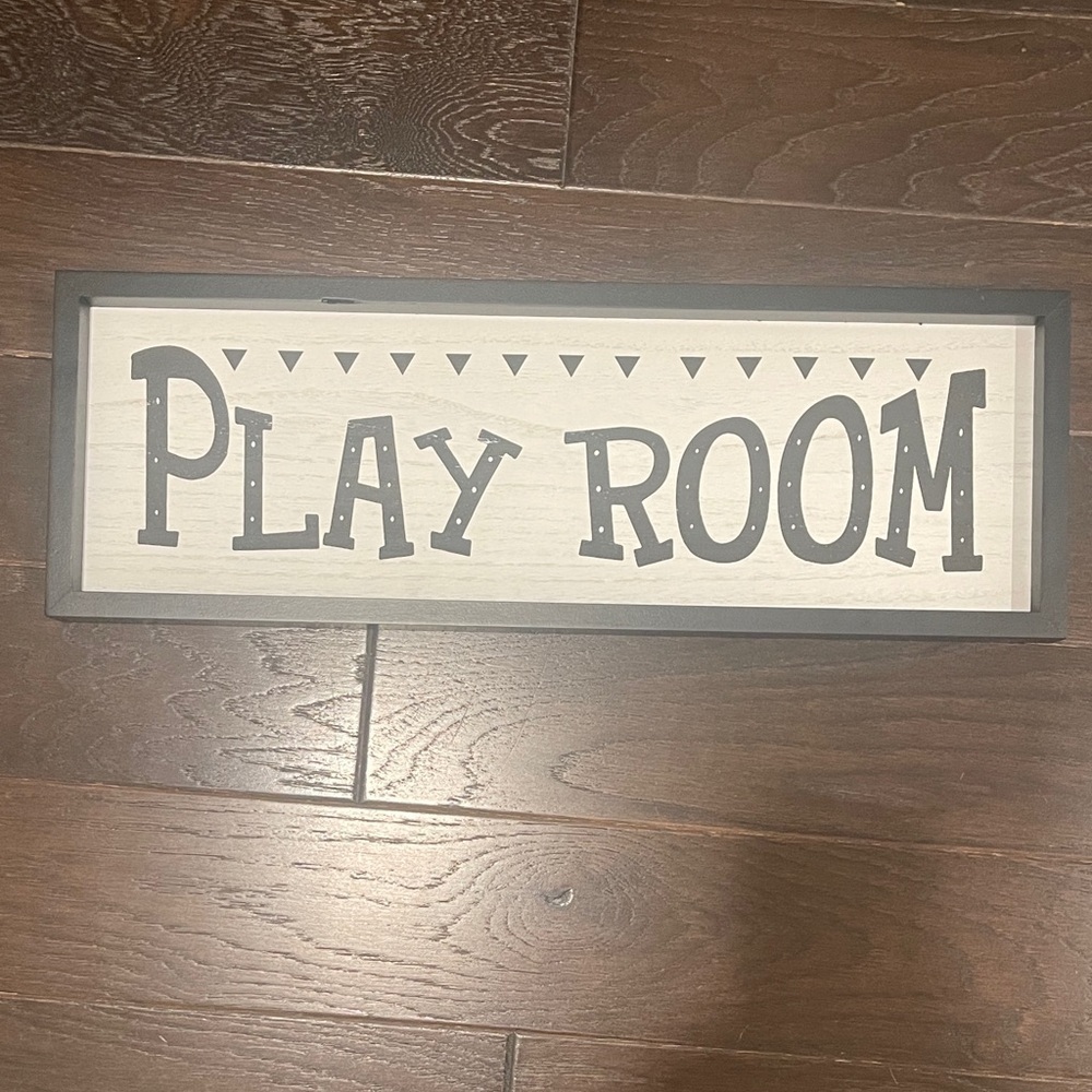 Hobby Lobby Play Room Sign - Black and Cream